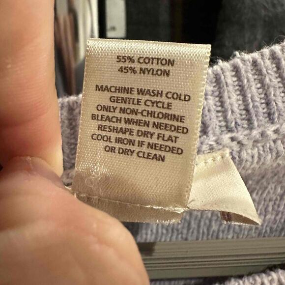 Loft Womens Lilac Purple Heathered Long Sleeve Knit Pullover Cotton‎ Sweater XS - Picture 8 of 8